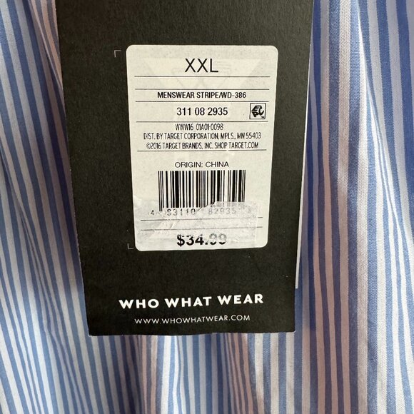 NWT Who What Wear Women's Blue Striped Mock-Neck Dress - Plus Size - Picture 3 of 5